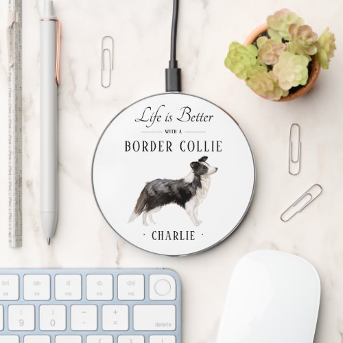 Border Collie Dog WIRELESS CHARGER 
