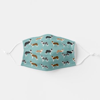 Border Collie Dogs Adult Cloth Face Mask by FriendlyPets at Zazzle