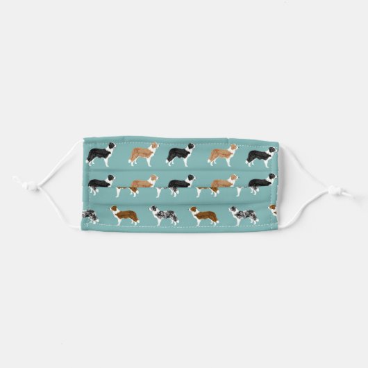 Border Collie Dogs Adult Cloth Face Mask (Front, Folded)