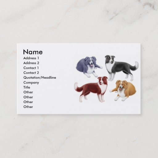 Customizable Border Collie Dogs Business Card