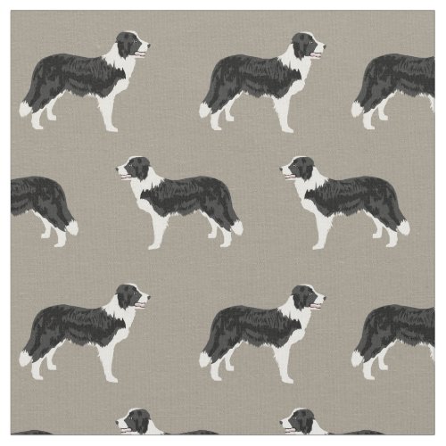 Border Collie dogs tan Fabric