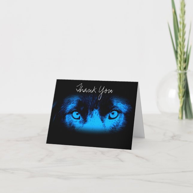 Border Collie Eyes Thank You Card (Front)