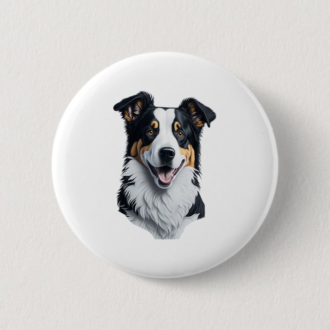Border Collie face Button (Front)