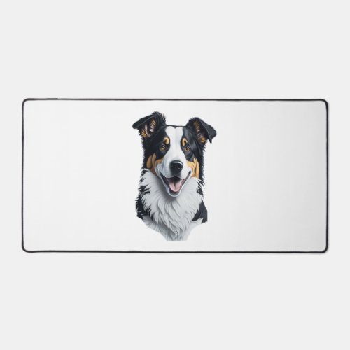 Border Collie face Desk Mat