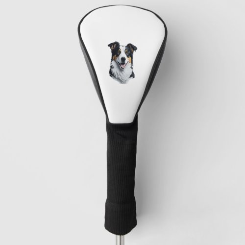 Border Collie face Golf Head Cover