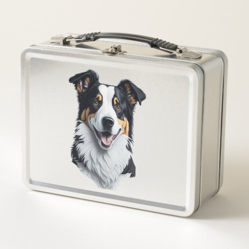 Border Collie face Metal Lunch Box