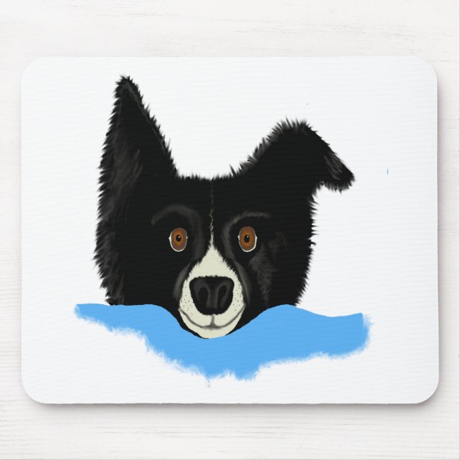 Border Collie Face Mouse Pad (Front)