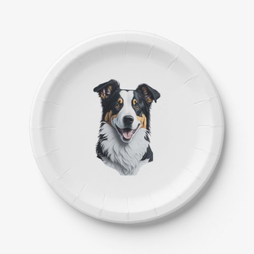 Border Collie face Paper Plates