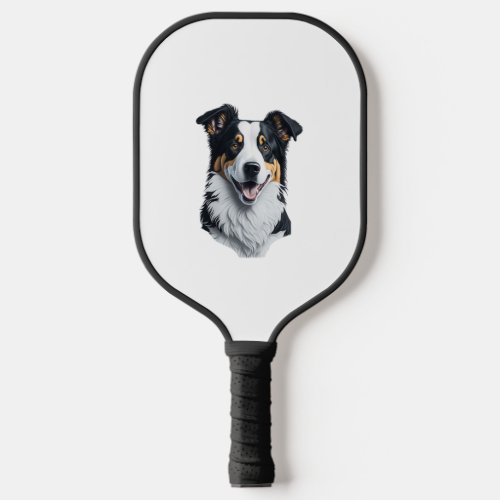 Border Collie face Pickleball Paddle