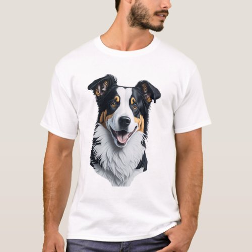 Border Collie face T_Shirt