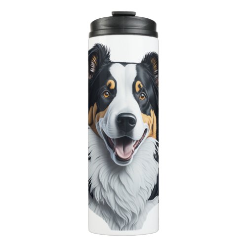 Border Collie face Thermal Tumbler