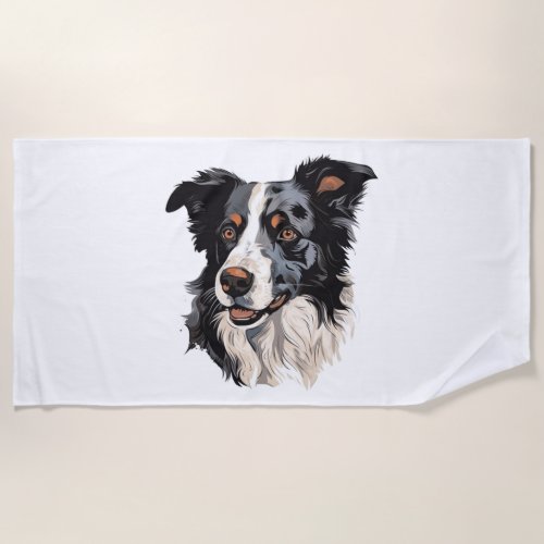 Border Collie Famous Design design _ Smartest Beach Towel