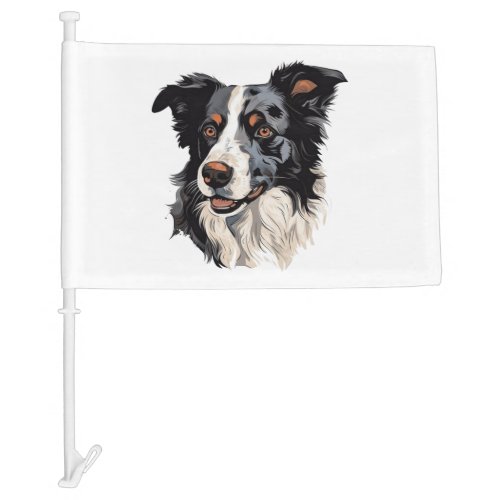 Border Collie Famous Design design _ Smartest Car Flag