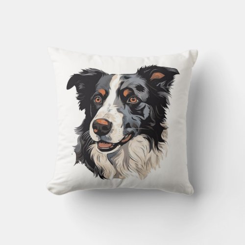 Border Collie Famous Design design _ Smartest Throw Pillow