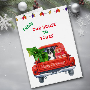 Border Collie Farm Truck Christmas Card