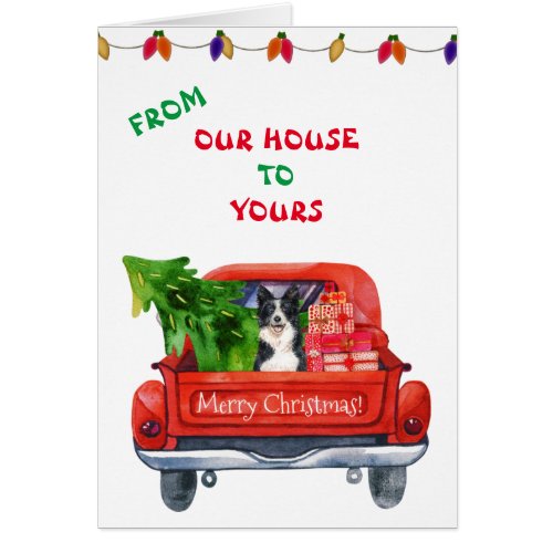 Border Collie Farm Truck Christmas Card