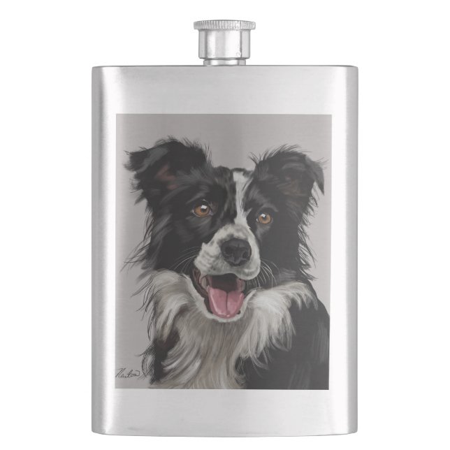 Border Collie Flask (Front)