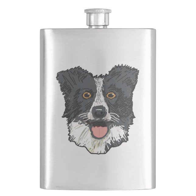 Border Collie Flask (Front)