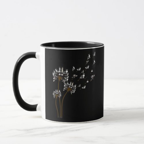 Border Collie Flower Fly Dandelion Border Collie Mug