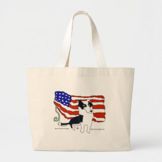 Border Collie for President Large Tote Bag