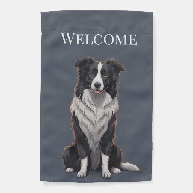 Border Collie Garden Flag (Front)