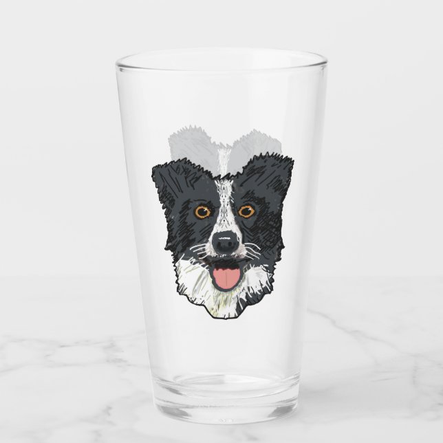 Border Collie Glass (Front)