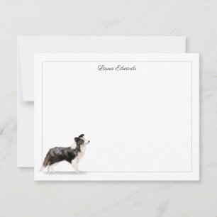 Border Collie Gray Border Personalized Note Card