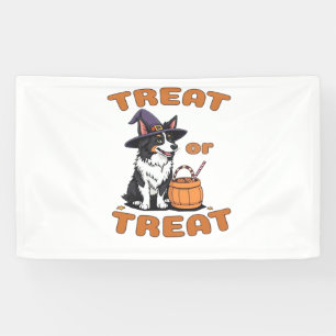 Border Collie Halloween Dog Costume “Treat or Trea Banner