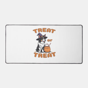 Border Collie Halloween Dog Costume “Treat or Trea Desk Mat