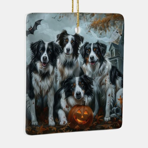 Border Collie Halloween Night Doggy Delight  Ceramic Ornament