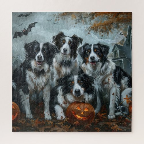 Border Collie Halloween Night Doggy Delight  Jigsaw Puzzle