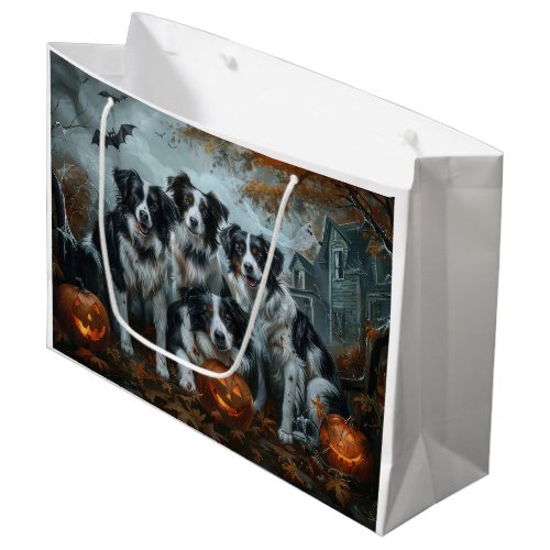 Border Collie Halloween Night Doggy Delight  Large Gift Bag