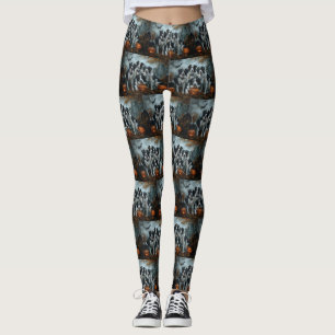 Border Collie Halloween Night Doggy Delight  Leggings