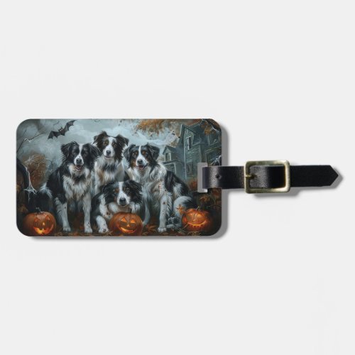 Border Collie Halloween Night Doggy Delight  Luggage Tag