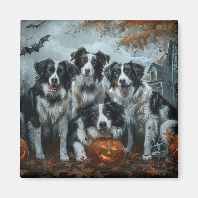 Border Collie Halloween Night Doggy Delight  Magnet (Front)