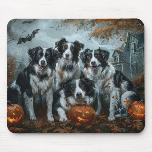 Border Collie Halloween Night Doggy Delight  Mouse Pad
