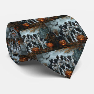 Border Collie Halloween Night Doggy Delight Neck Tie