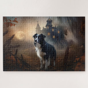 Border Collie Halloween Scary Jigsaw Puzzle