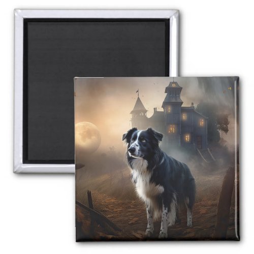 Border Collie Halloween Scary  Magnet