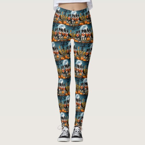 Border Collie Halloween Spooky Leggings