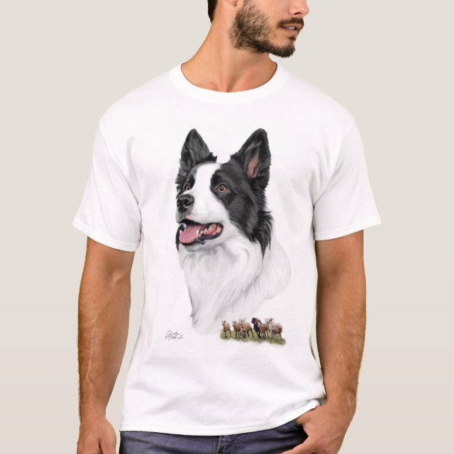 Border Collie head with sheep Shirt (Front)