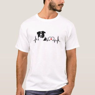 Border Collie Heartbeat EKG Heart Line Gift Idea T-Shirt