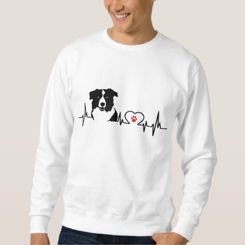 Border Collie Heartbeat Heart Line Gift Idea Sweatshirt