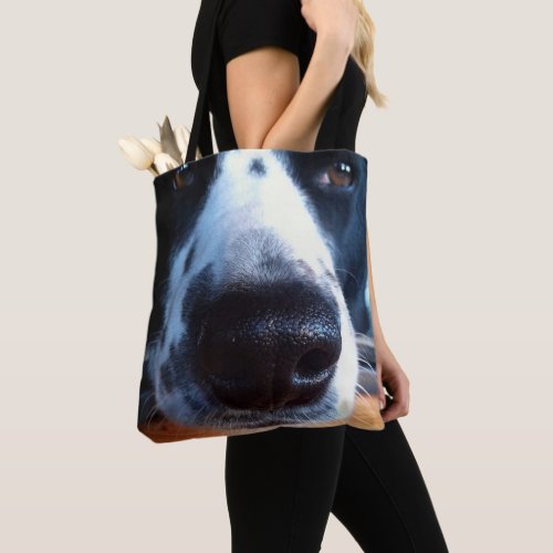 Border Collie Heeler Mix Dog Boop My Nose Photo Tote Bag