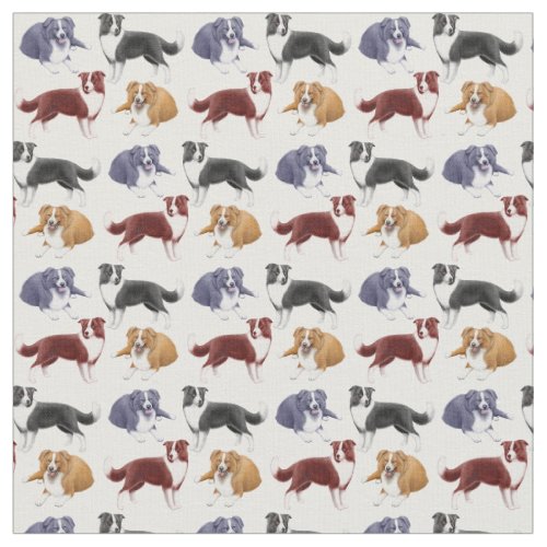 Border Collie Herding Dogs Fabric