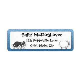Border Collie Herding Sheep Label