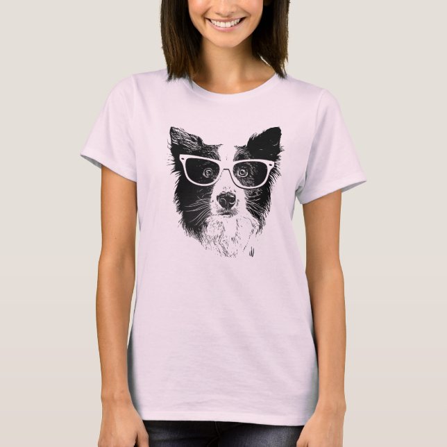 Border collie Hipster T-Shirt (Front)