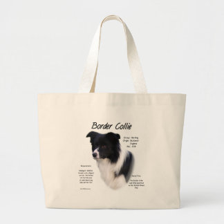 Border Collie History Design Large Tote Bag