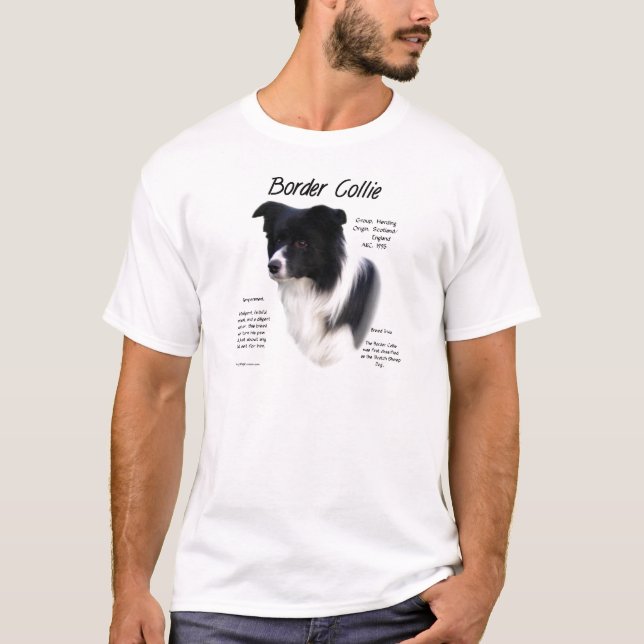 Border Collie History Design T-Shirt (Front)