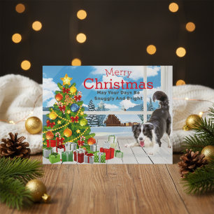 Border Collie Holiday Postcard